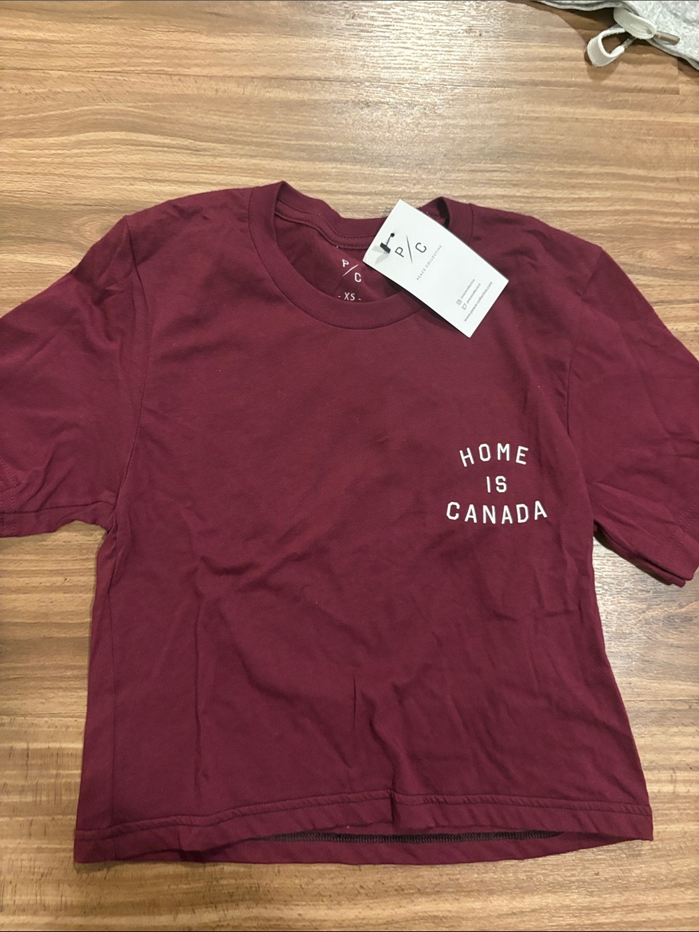 'Home Is Canada' Burgundy Graphic Tee, peace collective
